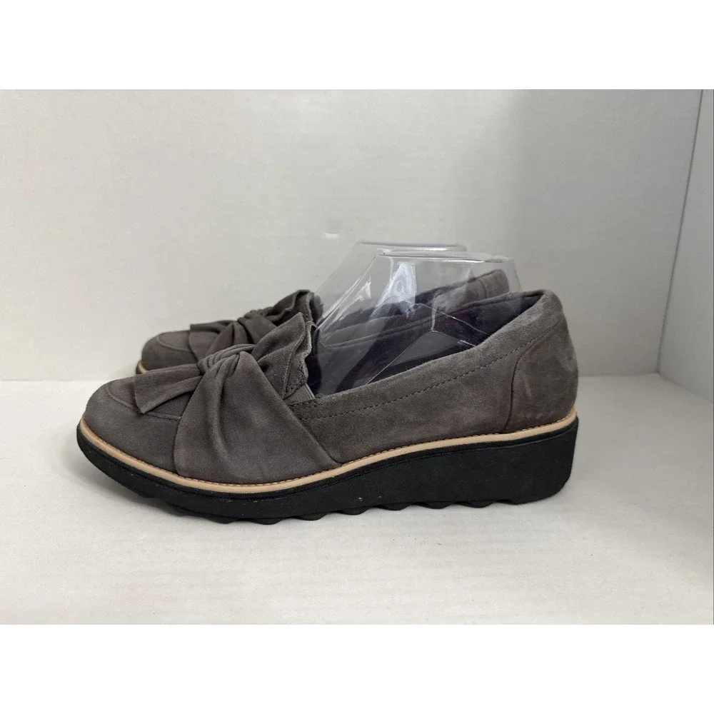 Women's‎ CLARKS Collection Loafer Sharon Dasher Shoes 10 M Suede Comfort Wedge